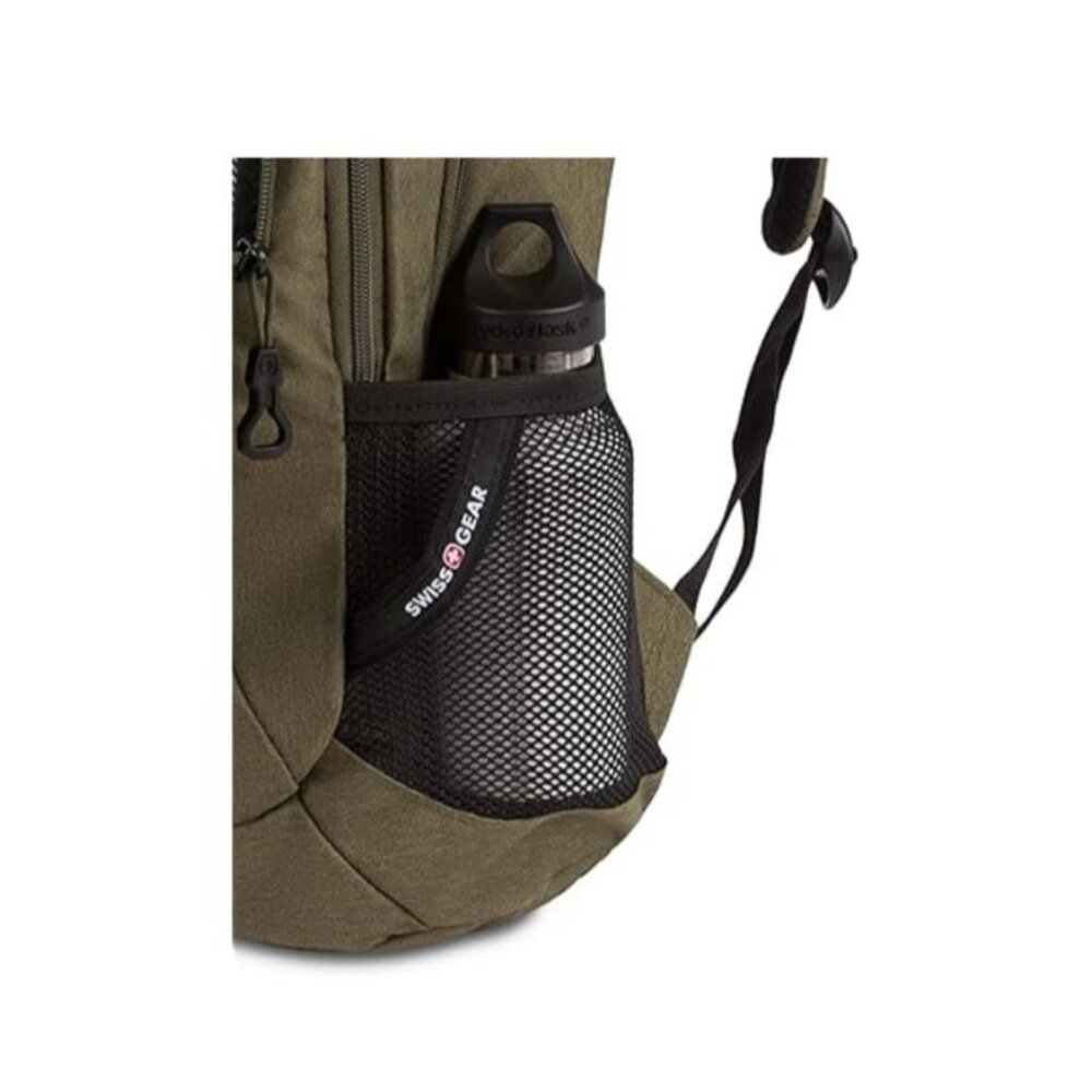 SwissGear Cecil 18" Olive Laptop Backpack With Padded Laptop Sleeve & Organizer - Picture 6 of 8